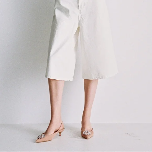 ZARA Jewel Trim Kitten Heels - Picture 6 of 6